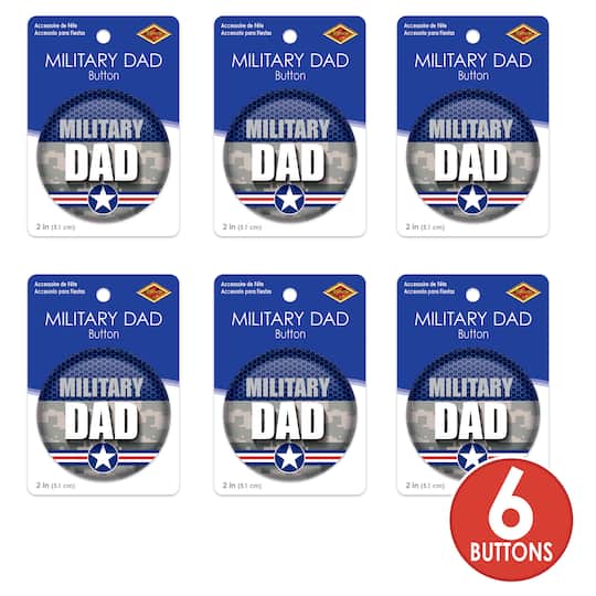 Beistle 2" Camouflage Military Dad Buttons, 6ct.